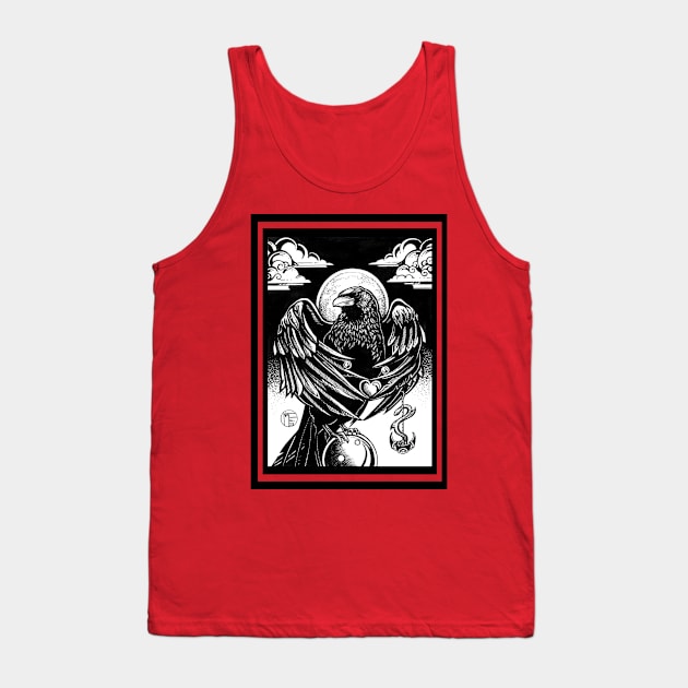 The Raven's Gift -Black Outlined Version Tank Top by Nat Ewert Art